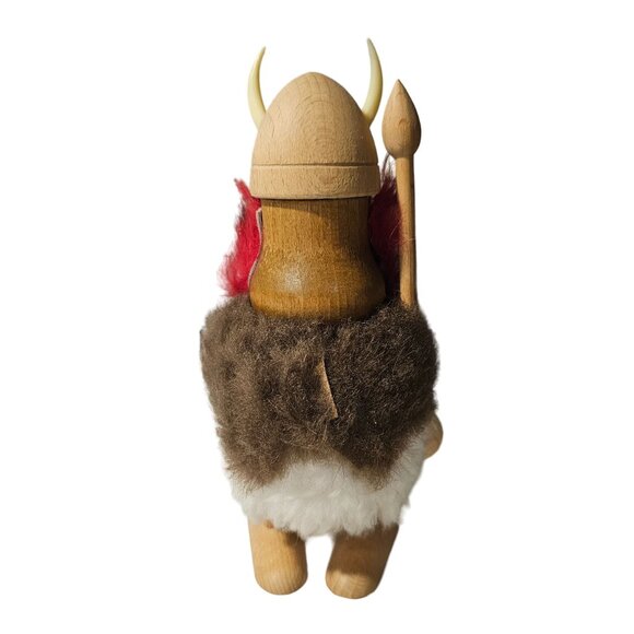 Hans Bolling Viking Danish Modern Teak Wood Figure Shield Spear Fur - Picture 4 of 8